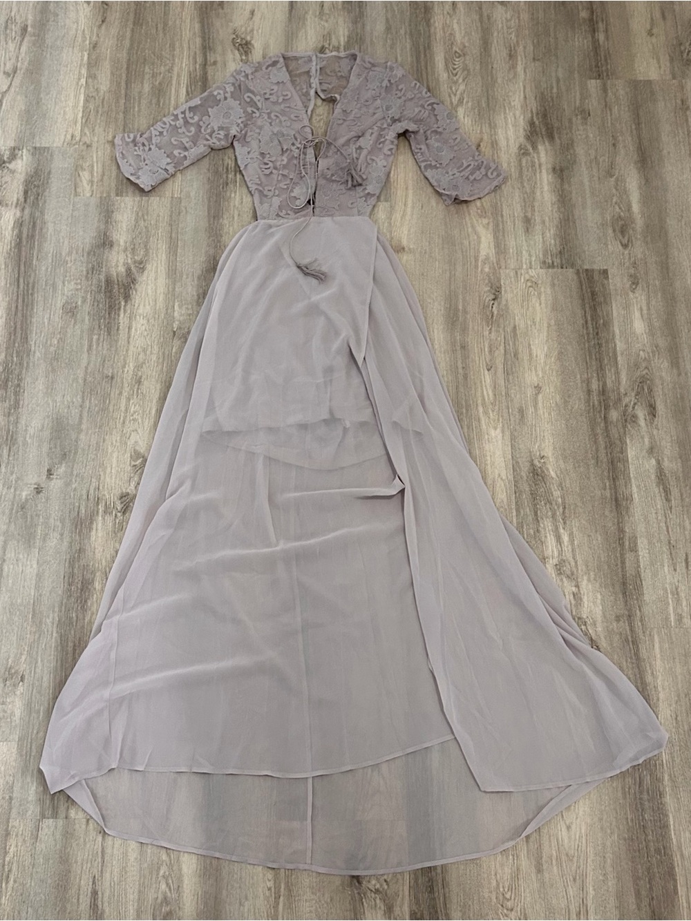 Soieblu Formal Evening Dress L Lilac Elegant Ethereal Wedding Prom Romantic Lace